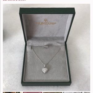 Paved Puffed LBG Diamond Heart Pendant Necklace